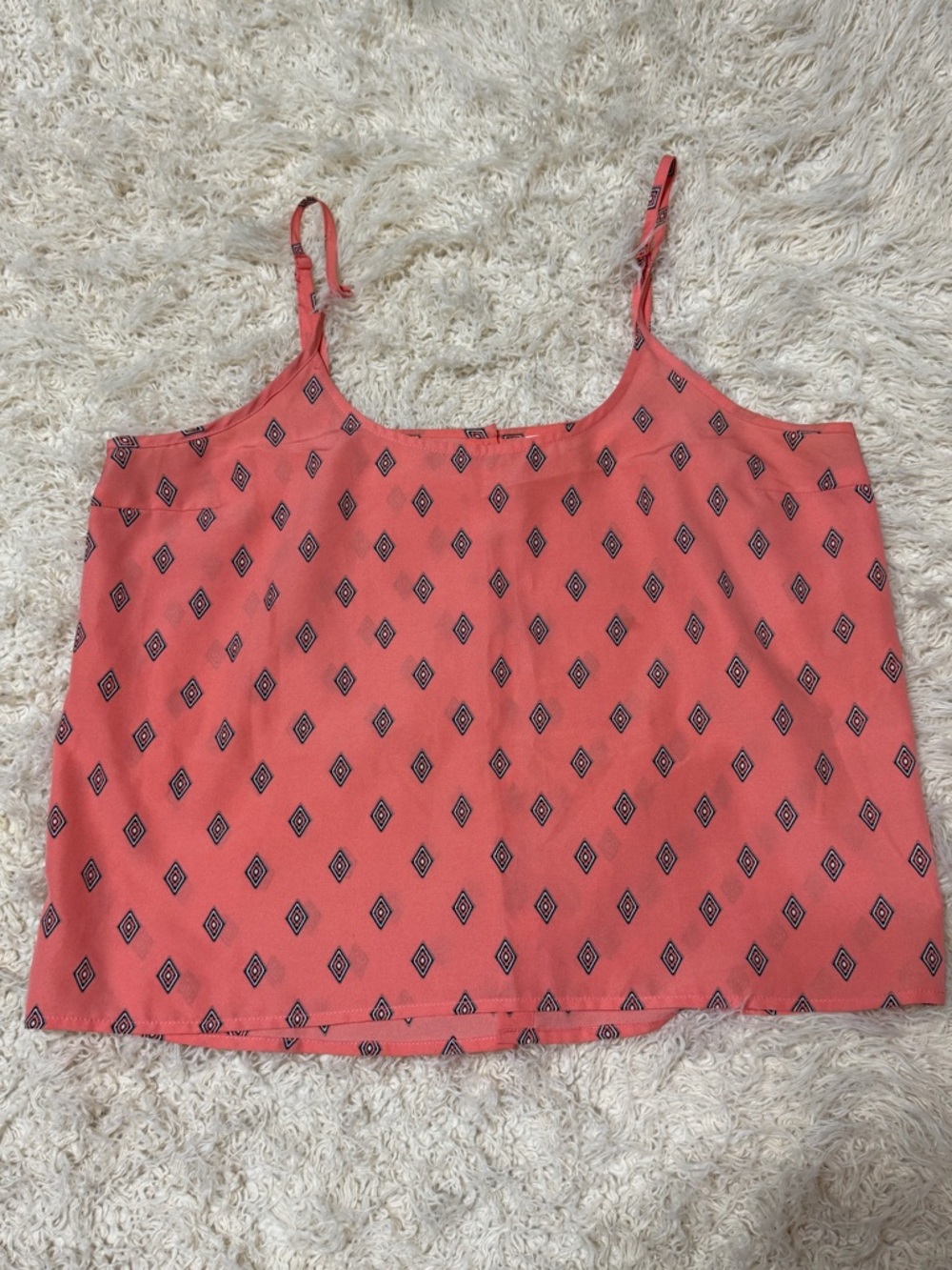 NWOT Jack Women’s medium Coral diamond print Spaghetti Strap Tank Top